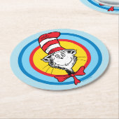 Dr. Seuss | Kat in het Pet Hoofd Graphic Ronde Kartonnen Onderzetter (Gebogen)