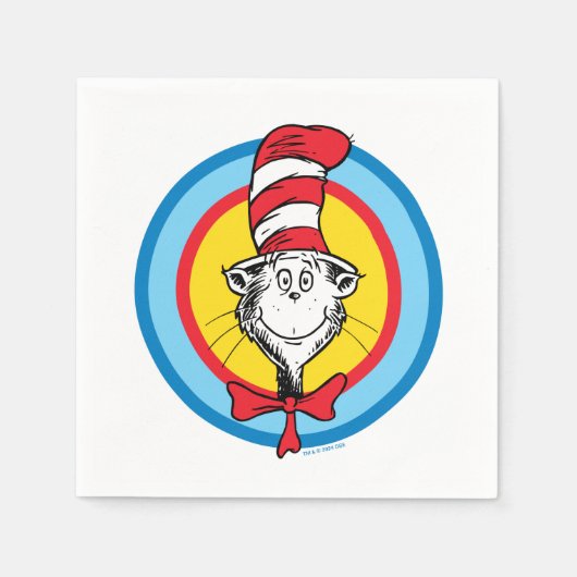 Dr. Seuss | Kat in het Pet Hoofd Graphic Servet (Voorkant)