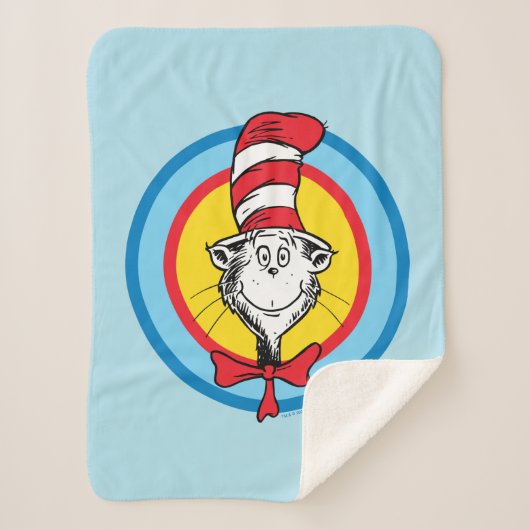Dr. Seuss | Kat in het Pet Hoofd Graphic Sherpa Deken (Voorkant)