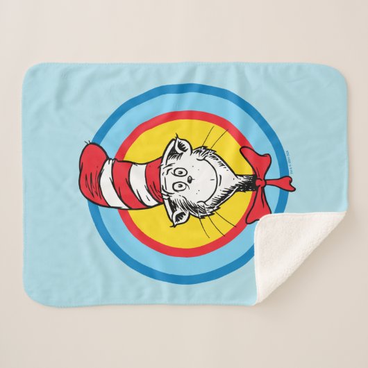 Dr. Seuss | Kat in het Pet Hoofd Graphic Sherpa Deken (Voorkant (horizontaal))