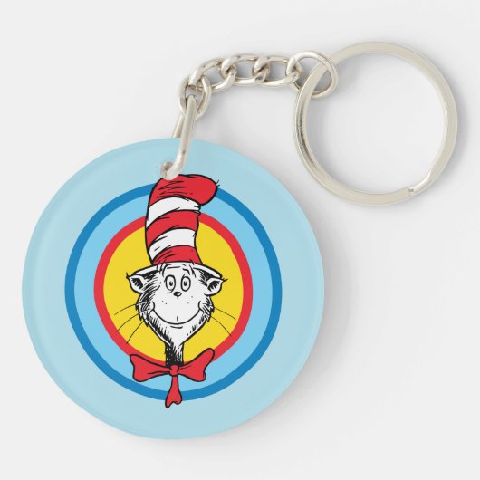 Dr. Seuss | Kat in het Pet Hoofd Graphic Sleutelhanger (Achterkant)