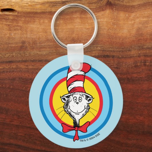 Dr. Seuss | Kat in het Pet Hoofd Graphic Sleutelhanger (Achterkant)