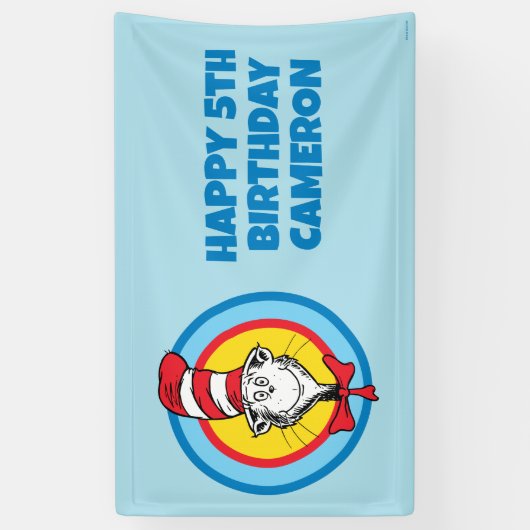 Dr. Seuss | Kat in het Pet Hoofd Graphic Spandoek (Verticaal)