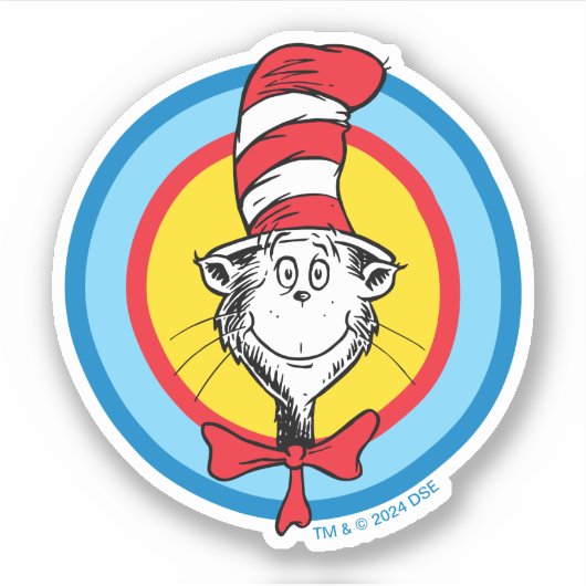 Dr. Seuss | Kat in het Pet Hoofd Graphic Sticker (Voorkant)