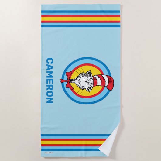 Dr. Seuss | Kat in het Pet Hoofd Graphic Strandlaken (Voorkant)