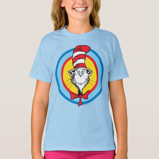 Dr. Seuss | Kat in het Pet Hoofd Graphic T-shirt (Voorkant)