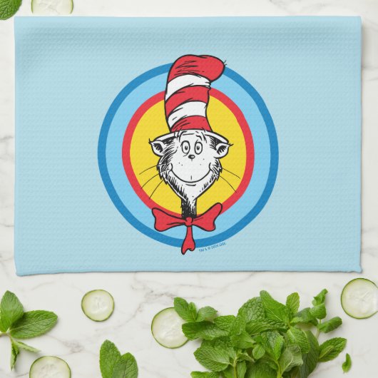 Dr. Seuss | Kat in het Pet Hoofd Graphic Theedoek (Gevouwen)