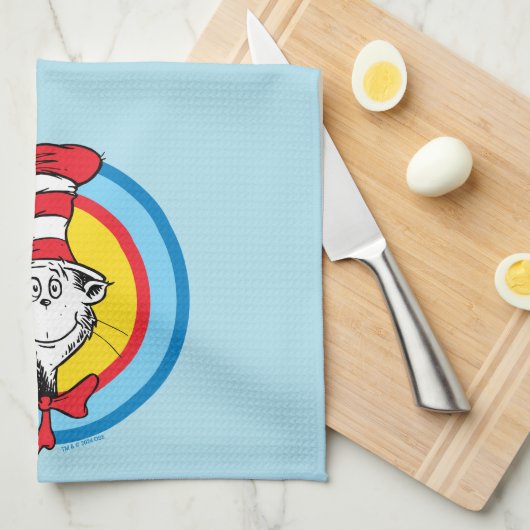 Dr. Seuss | Kat in het Pet Hoofd Graphic Theedoek (Quarter Fold)