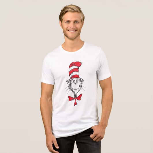 Dr. Seuss | Kat in het Pet Hoofd -  Tri-Blend Shirt (Voorkant volledig)
