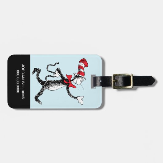 Dr. Seuss | Kat in het Pet Kattenwandeling Bagagelabel (Voorkant horizontaal)