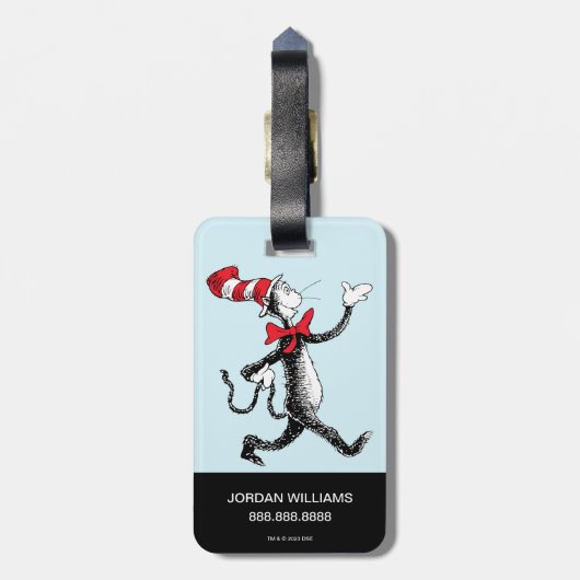 Dr. Seuss | Kat in het Pet Kattenwandeling Bagagelabel (Achterkant verticaal)