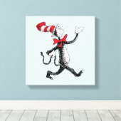 Dr. Seuss | Kat in het Pet Kattenwandeling Canvas Afdruk (Insitu (Houten vloer))
