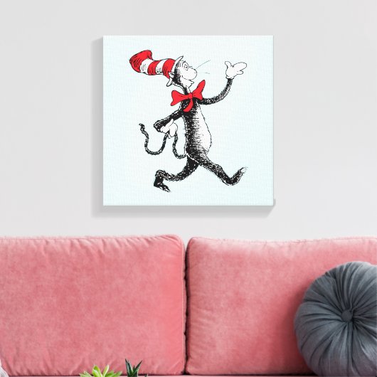 Dr. Seuss | Kat in het Pet Kattenwandeling Canvas Afdruk (Insitu (Woonkamer))
