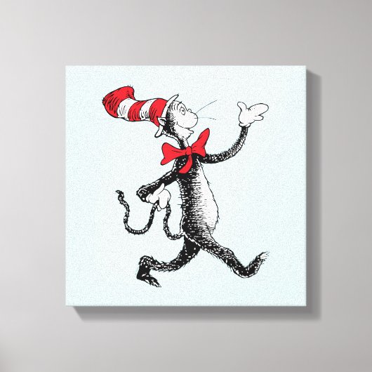 Dr. Seuss | Kat in het Pet Kattenwandeling Canvas Afdruk (Voorkant)