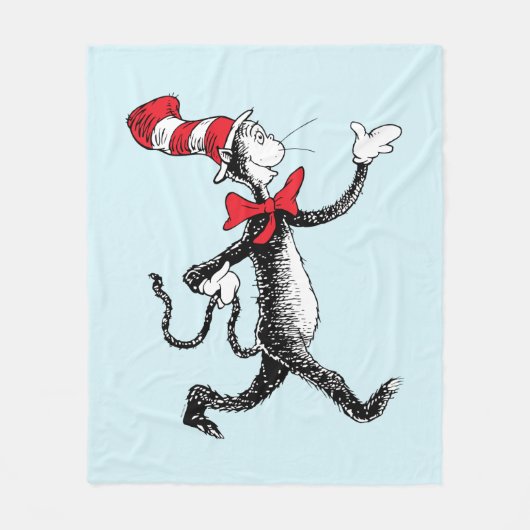 Dr. Seuss | Kat in het Pet Kattenwandeling Fleece Deken (Voorkant)