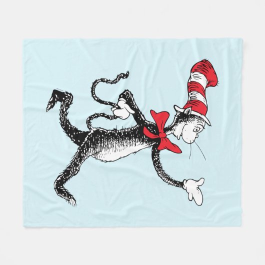 Dr. Seuss | Kat in het Pet Kattenwandeling Fleece Deken (Voorkant (Horizontaal))