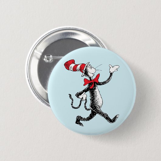 Dr. Seuss | Kat in het Pet Kattenwandeling Ronde Button 5,7 Cm (Voorkant /achterkant)