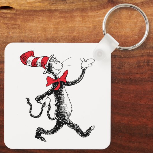 Dr. Seuss | Kat in het Pet Kattenwandeling Sleutelhanger (Achterkant)