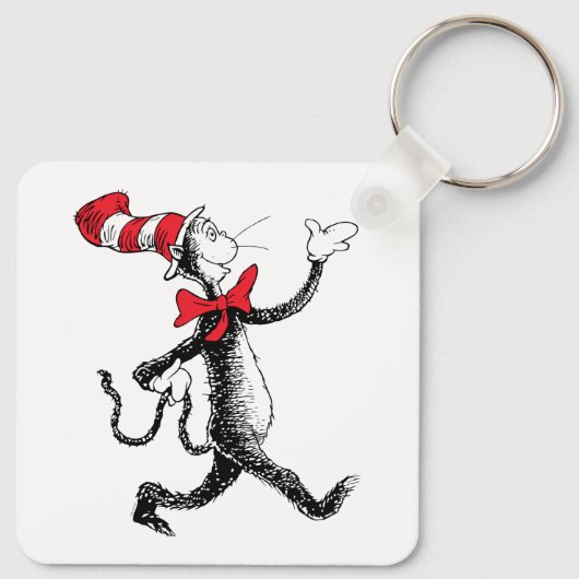 Dr. Seuss | Kat in het Pet Kattenwandeling Sleutelhanger (Achterkant)