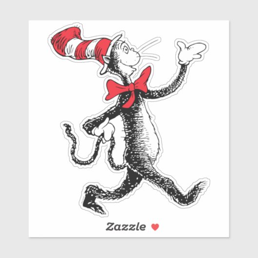 Dr. Seuss | Kat in het Pet Kattenwandeling Sticker (Vel)