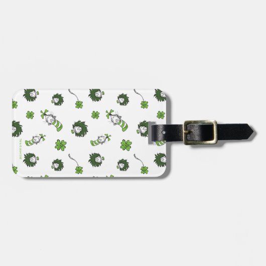 Dr. Seuss | Kat in het Pet Klaverpatroon Bagagelabel (Voorkant horizontaal)