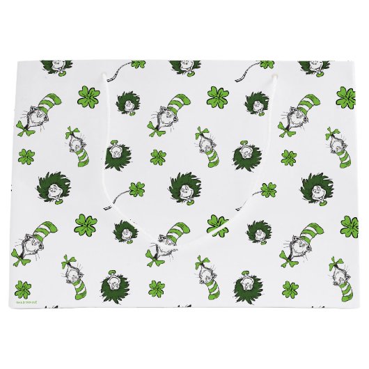 Dr. Seuss | Kat in het Pet Klaverpatroon Groot Cadeauzakje (Voorkant)