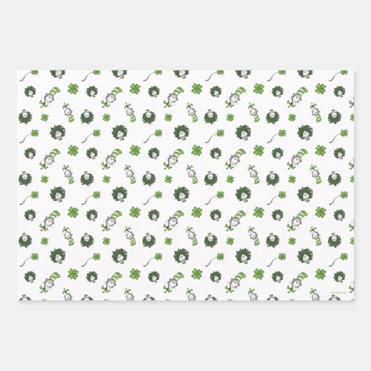 Dr. Seuss | Kat in het Pet Klaverpatroon Inpakpapier Vel (Voorkant 3)