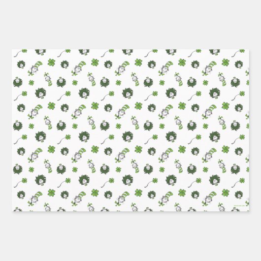 Dr. Seuss | Kat in het Pet Klaverpatroon Inpakpapier Vel (Voorkant 2)