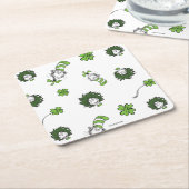 Dr. Seuss | Kat in het Pet Klaverpatroon Kartonnen Onderzetters (Schuin)
