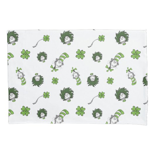 Dr. Seuss | Kat in het Pet Klaverpatroon Kussensloop (Voorkant-Links)