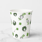 Dr. Seuss | Kat in het Pet Klaverpatroon Papieren Bekers (Achterkant)