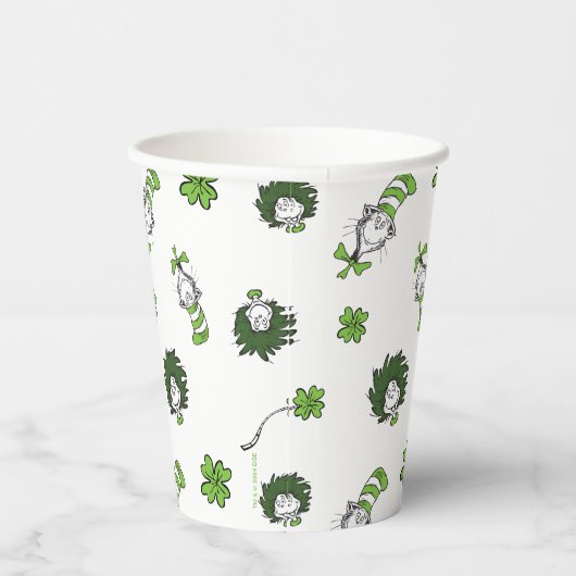 Dr. Seuss | Kat in het Pet Klaverpatroon Papieren Bekers (Rechts)
