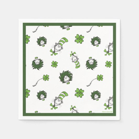 Dr. Seuss | Kat in het Pet Klaverpatroon Servet (Voorkant)