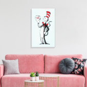 Dr. Seuss | Kat in het Pet & Krinklebine Canvas Afdruk (Insitu (Woonkamer))
