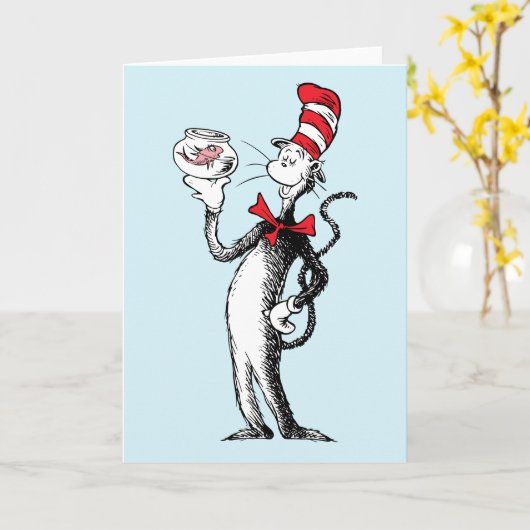 Dr. Seuss | Kat in het Pet & Krinklebine Kaart (Gele Bloem)