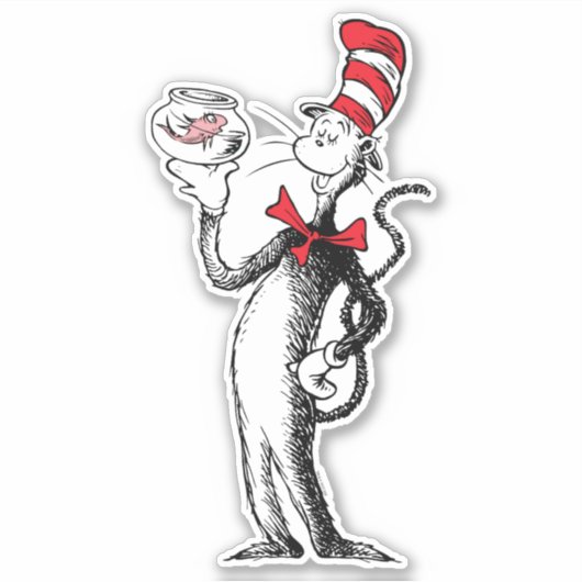 Dr. Seuss | Kat in het Pet & Krinklebine Sticker (Voorkant)