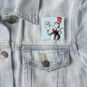 Dr. Seuss | Kat in het Pet & Krinklebine Vierkante Button 5,1 Cm (In situ)