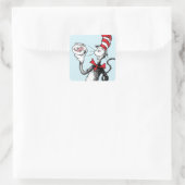 Dr. Seuss | Kat in het Pet & Krinklebine Vierkante Sticker (Tas)