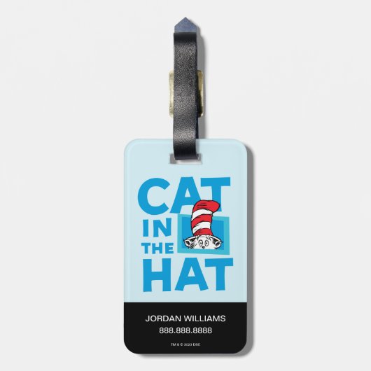 Dr. Seuss | Kat in het Pet Logo Bagagelabel (Achterkant verticaal)