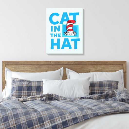 Dr. Seuss | Kat in het Pet Logo Canvas Afdruk (Insitu (Slaapkamer))