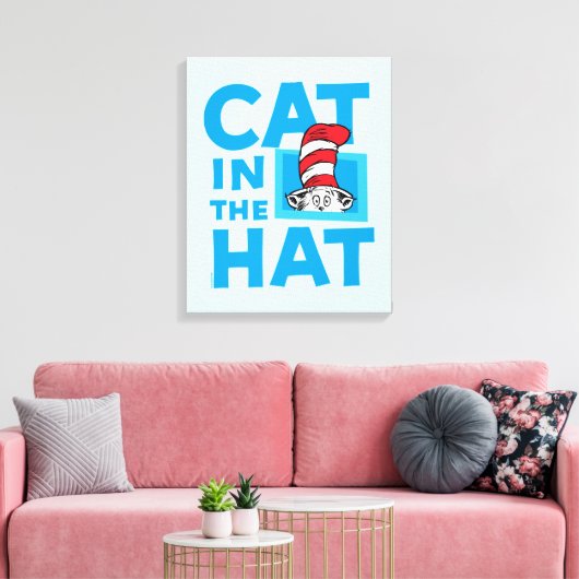 Dr. Seuss | Kat in het Pet Logo Canvas Afdruk (Insitu (Woonkamer))