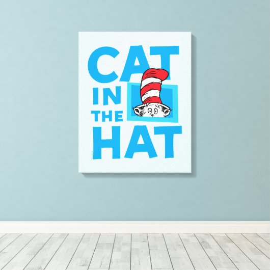 Dr. Seuss | Kat in het Pet Logo Canvas Afdruk (Insitu (Houten vloer))