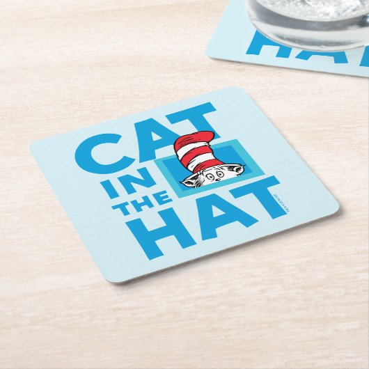 Dr. Seuss | Kat in het Pet Logo Kartonnen Onderzetters (Schuin)