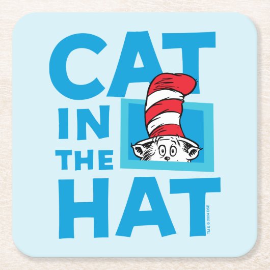 Dr. Seuss | Kat in het Pet Logo Kartonnen Onderzetters (Voorkant)