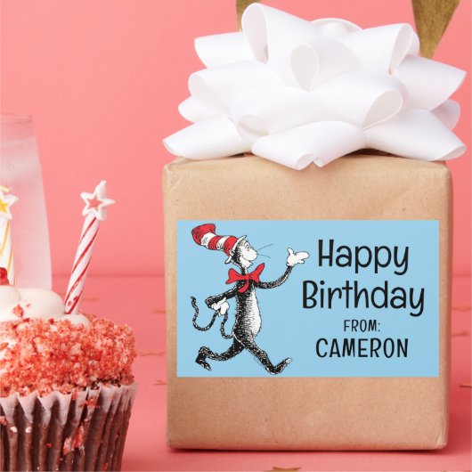 Dr. Seuss | Kat in het Pet  Logo Rechthoekige Sticker (Feest)