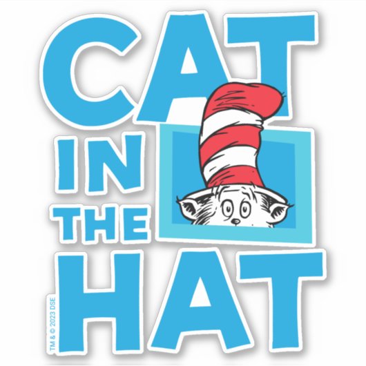 Dr. Seuss | Kat in het Pet Logo Sticker (Voorkant)
