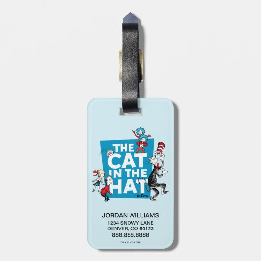 Dr. Seuss | Kat in het Pet Logo - Tekens Bagagelabel (Achterkant verticaal)