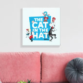 Dr. Seuss | Kat in het Pet Logo - Tekens Canvas Afdruk (Insitu (Woonkamer))