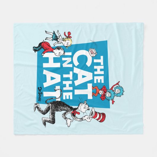 Dr. Seuss | Kat in het Pet Logo - Tekens Fleece Deken (Voorkant (Horizontaal))