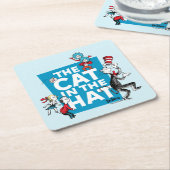 Dr. Seuss | Kat in het Pet Logo - Tekens Kartonnen Onderzetters (Schuin)